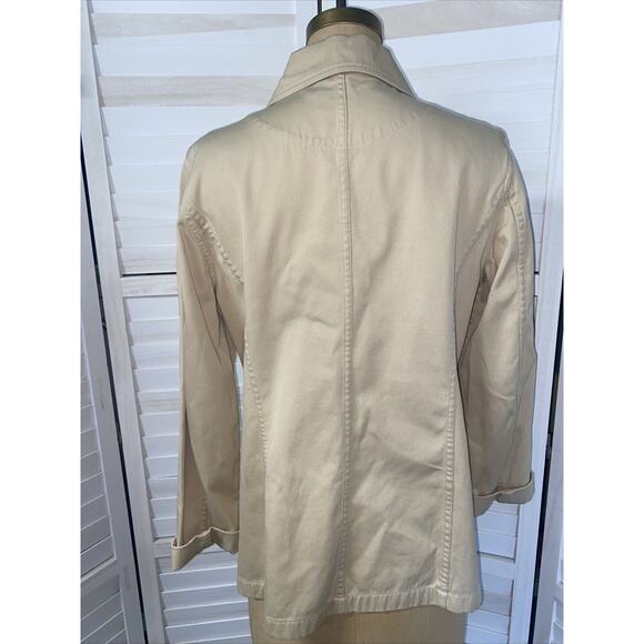 Vintage AT Denim Khaki Jean Jacket Lined Women Size Large - Picture 5 of 7